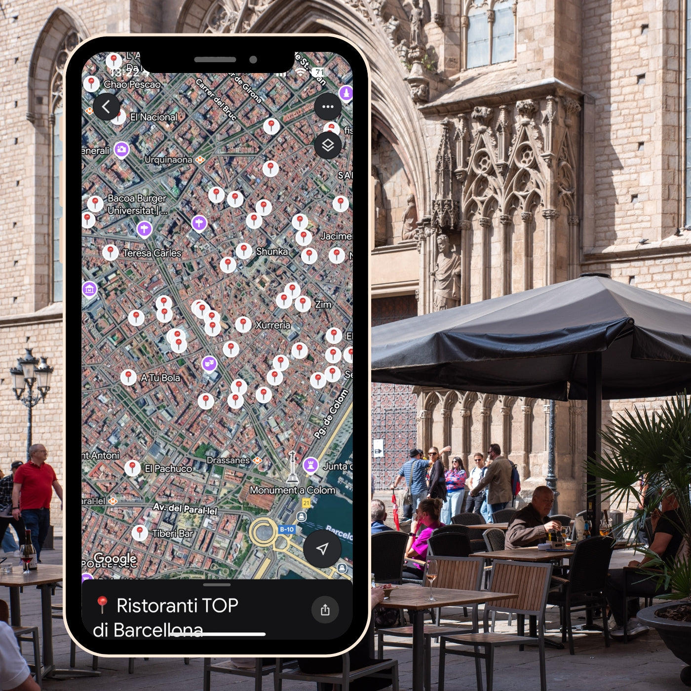 Mappa dei ristoranti TOP di Barcellona