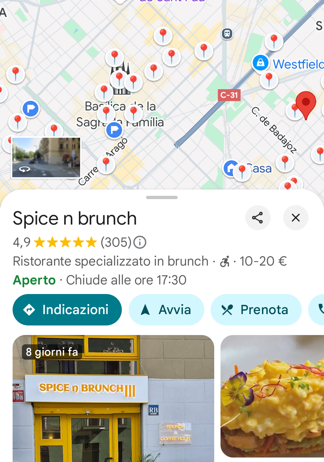Mappa dei ristoranti senza glutine di Barcellona