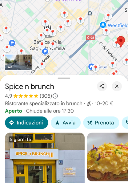 Mappa dei ristoranti senza glutine di Barcellona